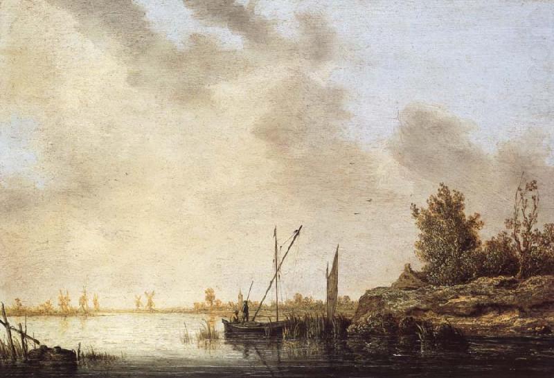 Aelbert Cuyp A River Scene with Distant Windmills china oil painting image